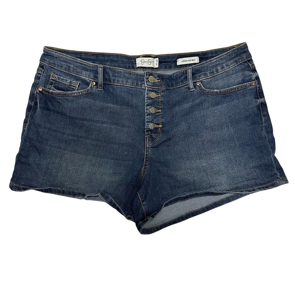 Jessica Simpson Denim shorts Women's‎ Size 16/33 Mid Rise Cuff Button Closure